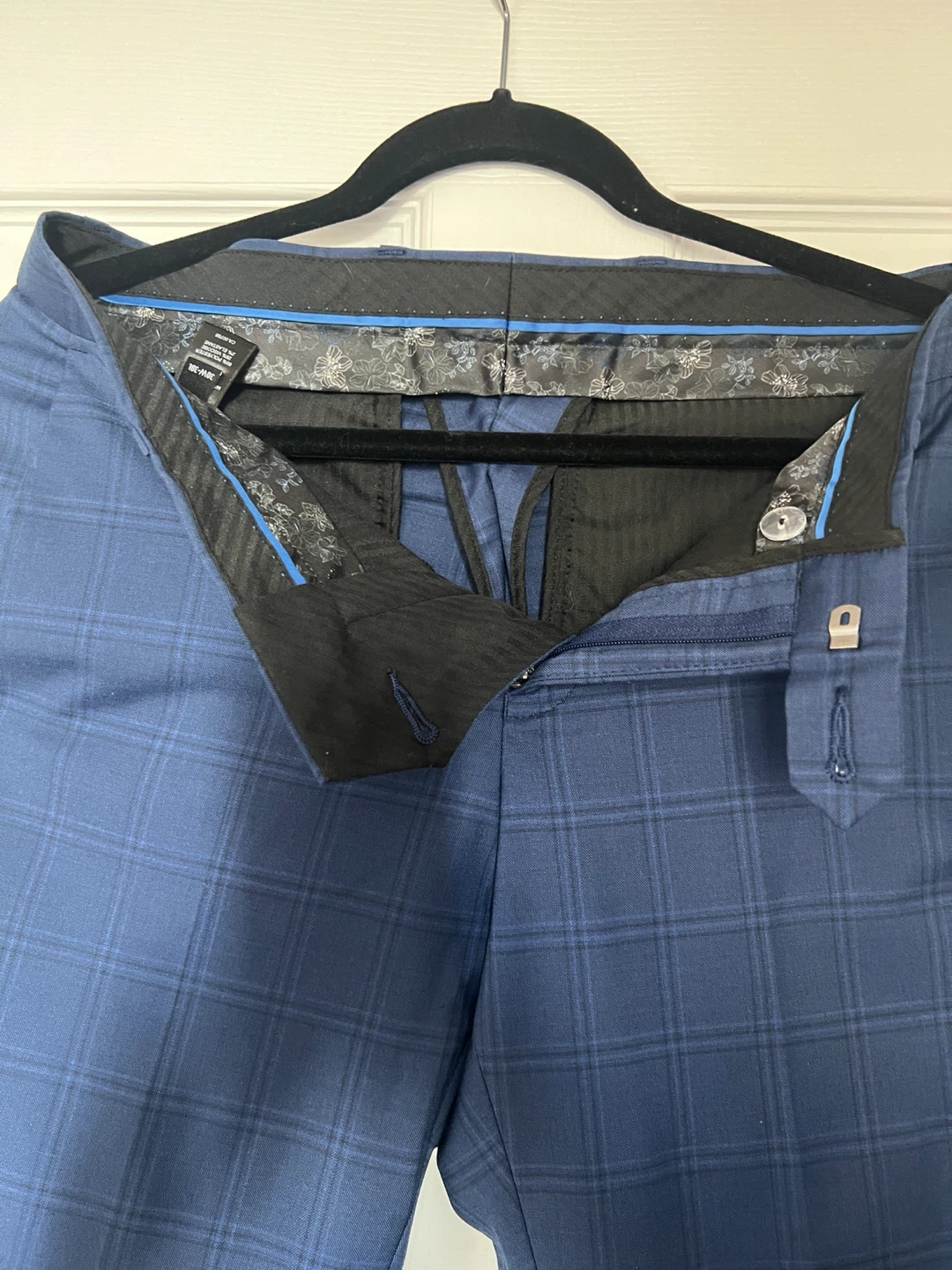Men's Blue Plaid Dress Pants - photo 4