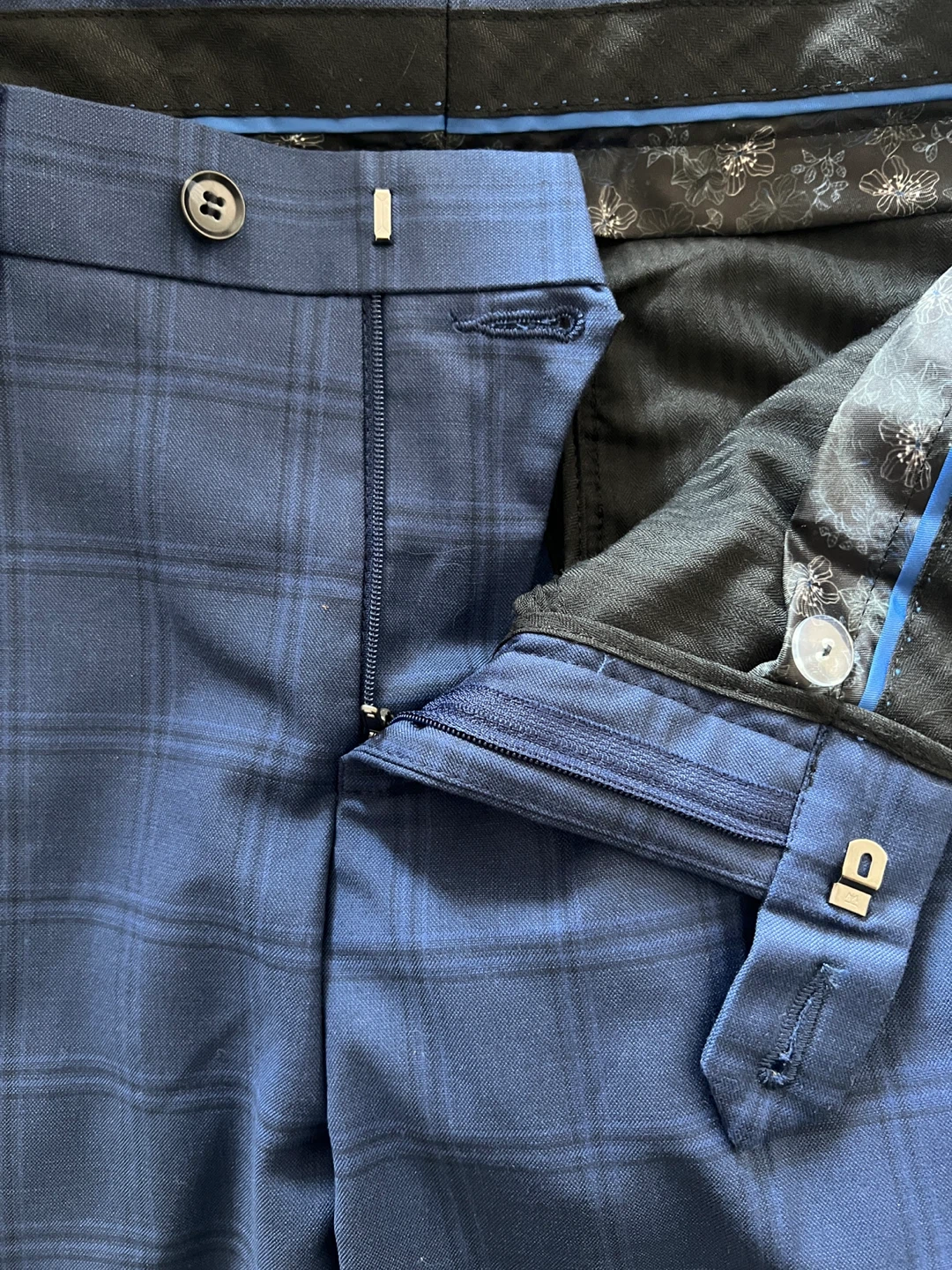 Men's Blue Plaid Dress Pants - photo 5