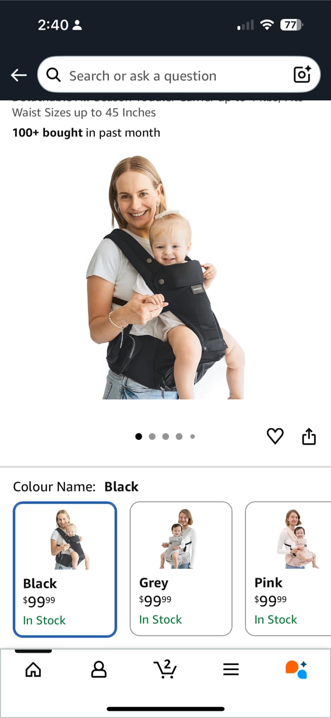 Momcozy Baby Carrier - Black - photo 4
