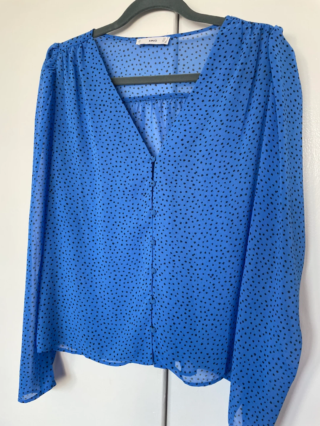 MANGO Blue Polka Dot Blouse - Size M - photo 2