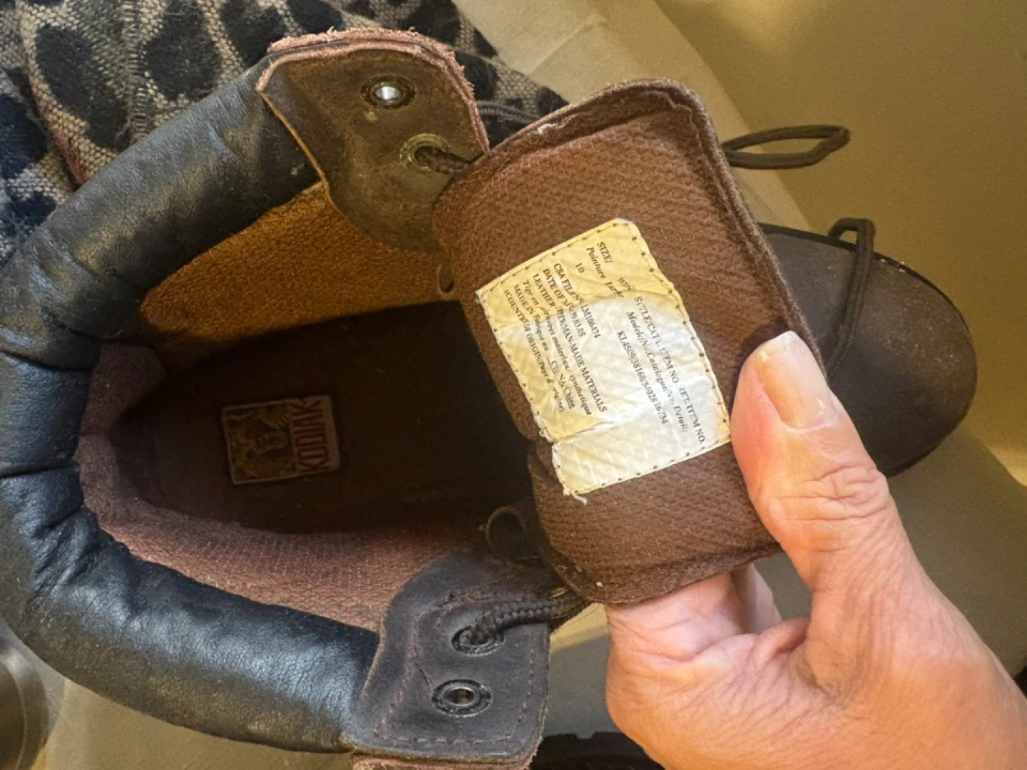 Kodiak Brown Leather Work Boots - Size 10 - photo 3