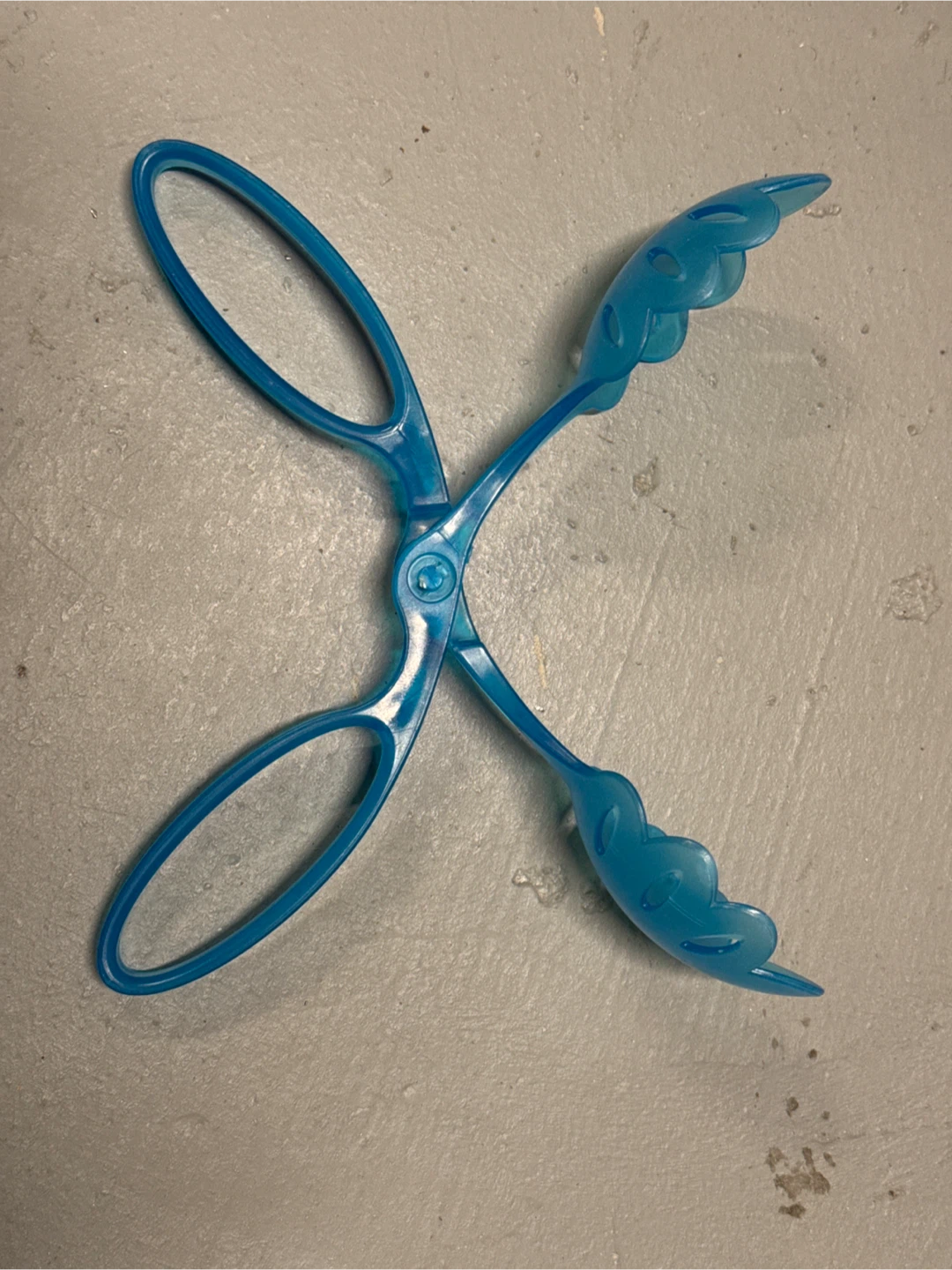 Salad Tongs - Blue Plastic