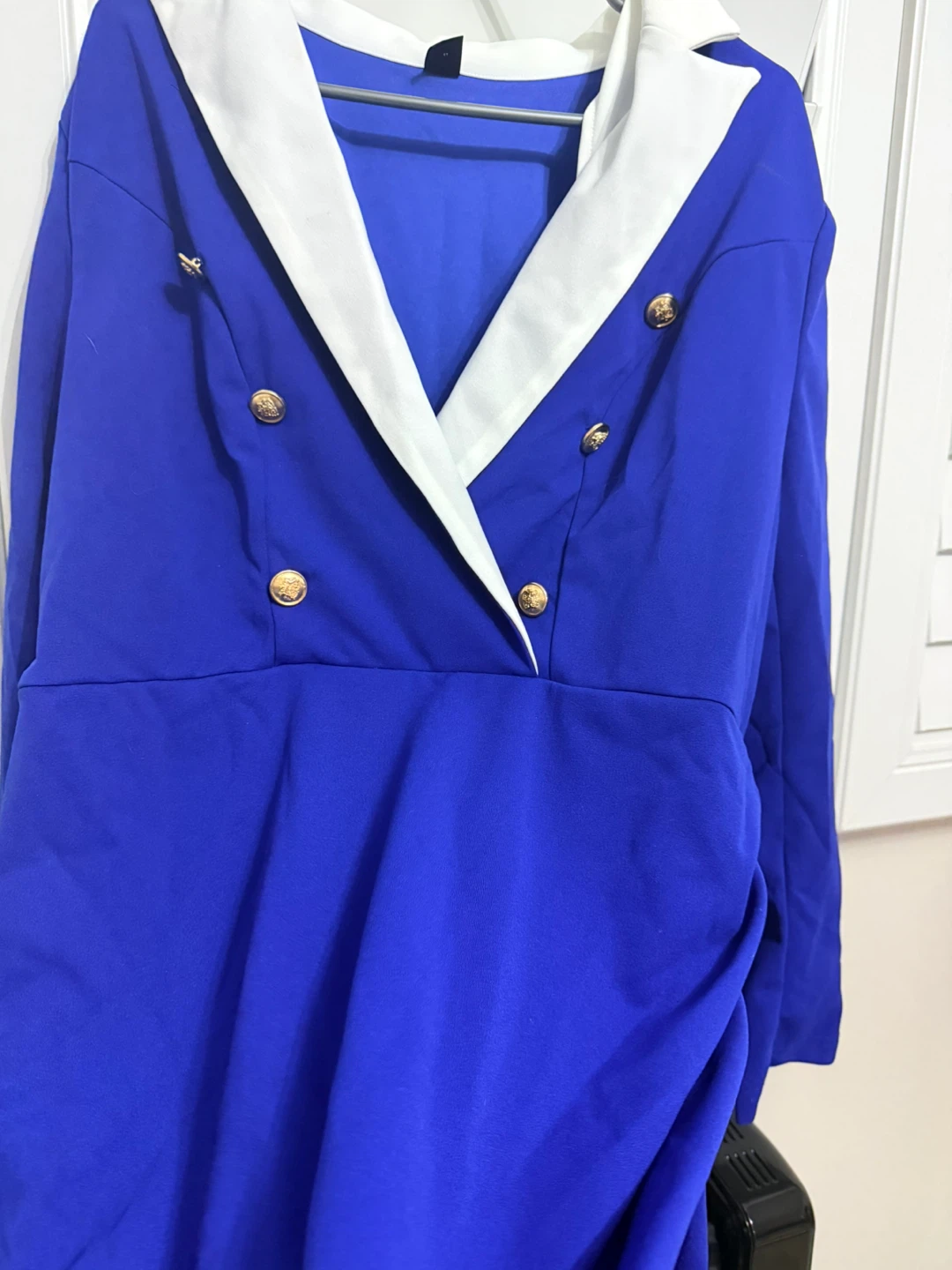 Elegant Blue & White Blazer Dress - photo 5