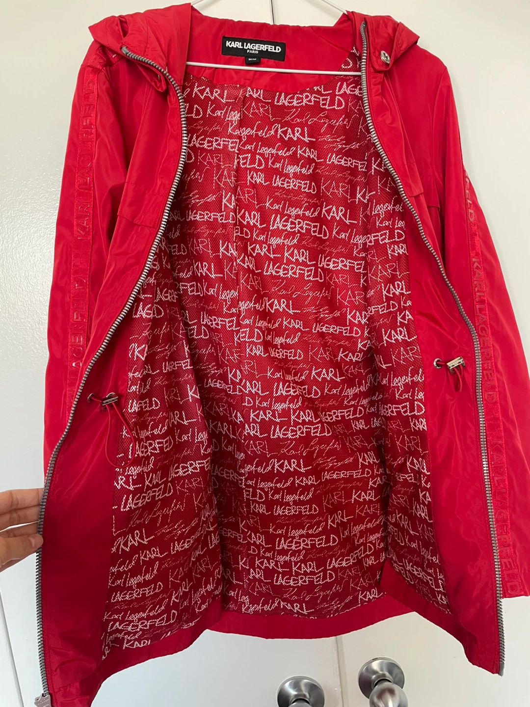 Karl Lagerfeld Red Hooded Jacket - Size M - photo 5