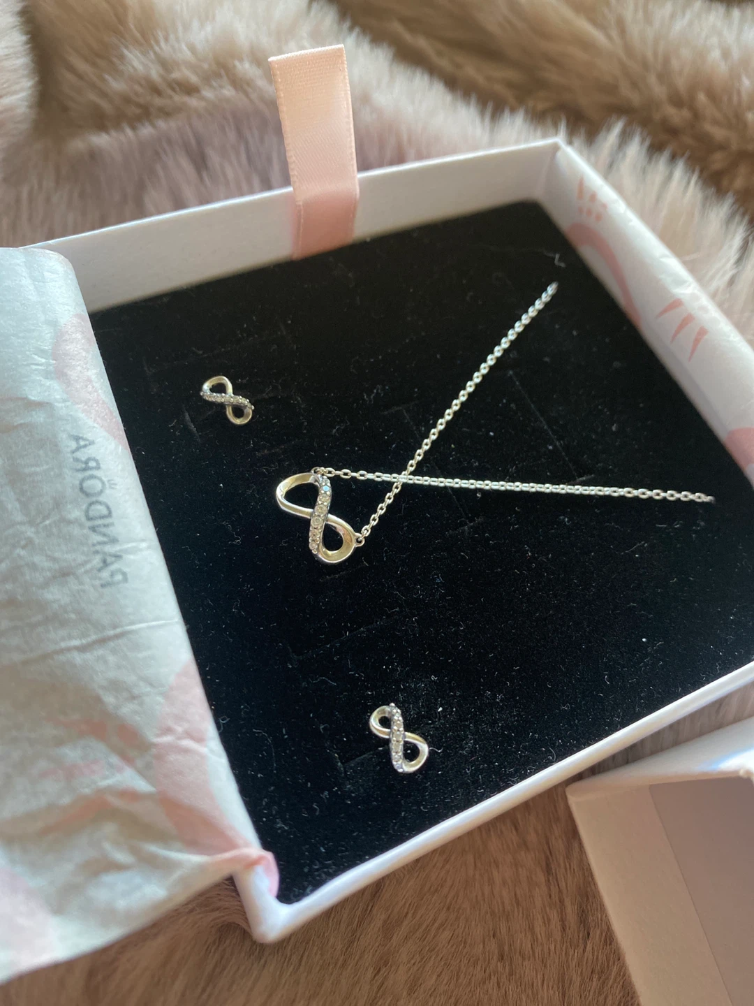 Pandora Infinity Necklace & Earrings Set - photo 3