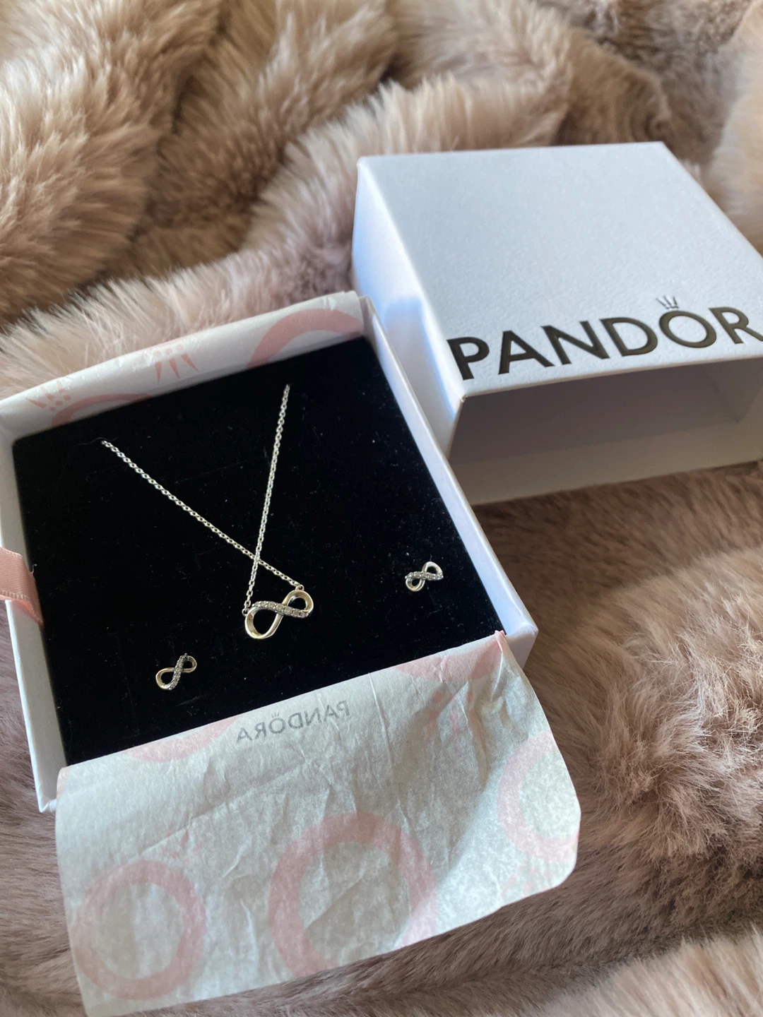 Pandora Infinity Necklace & Earrings Set - photo 2