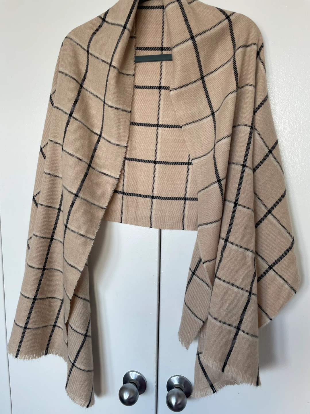 Beige Plaid Scarf