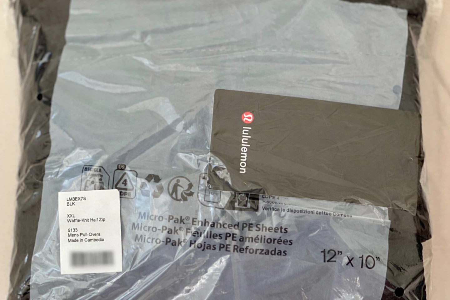 Lululemon Mens Waffle-Knit Half Zip XXL - Black - photo 4