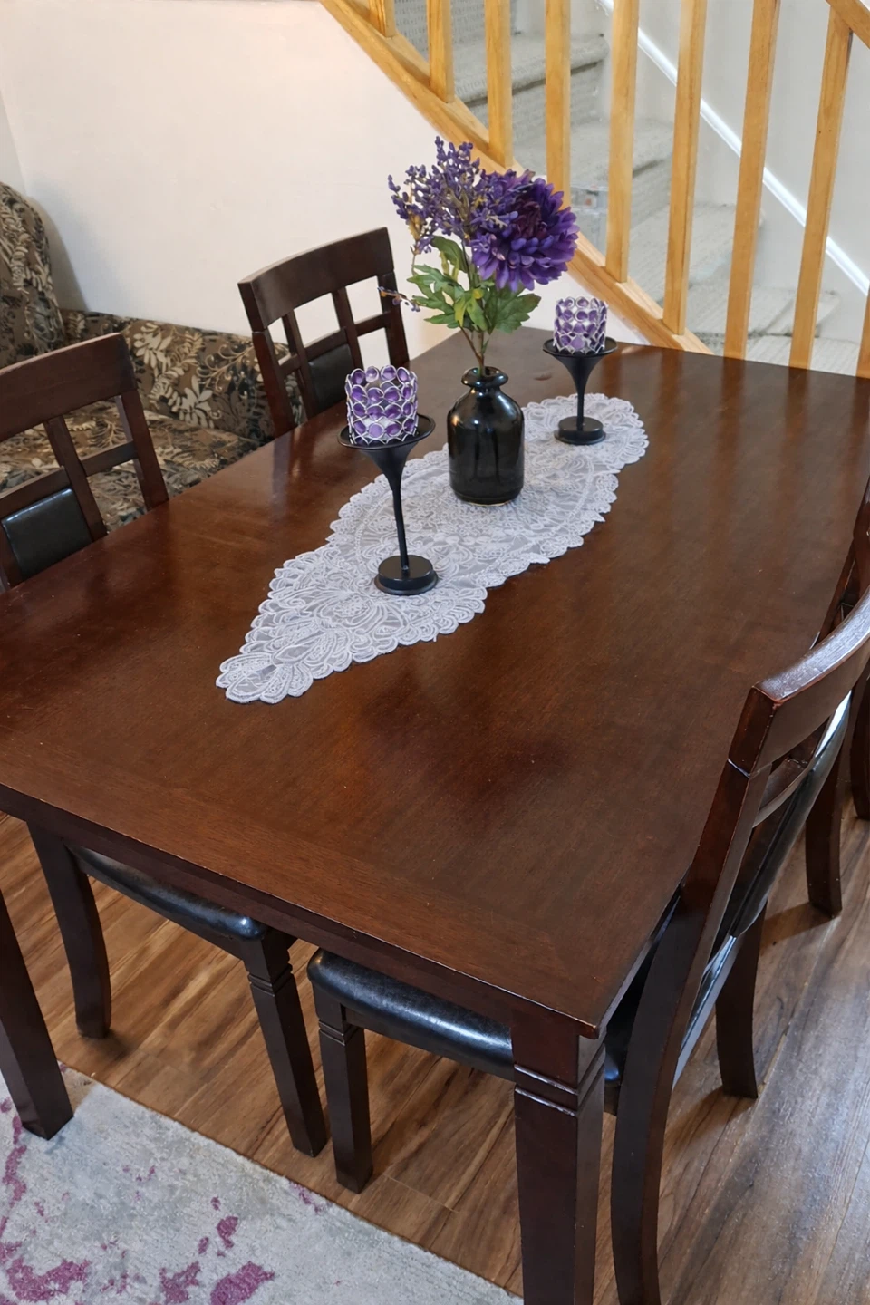 Wooden Dining Table with 4 Chairs