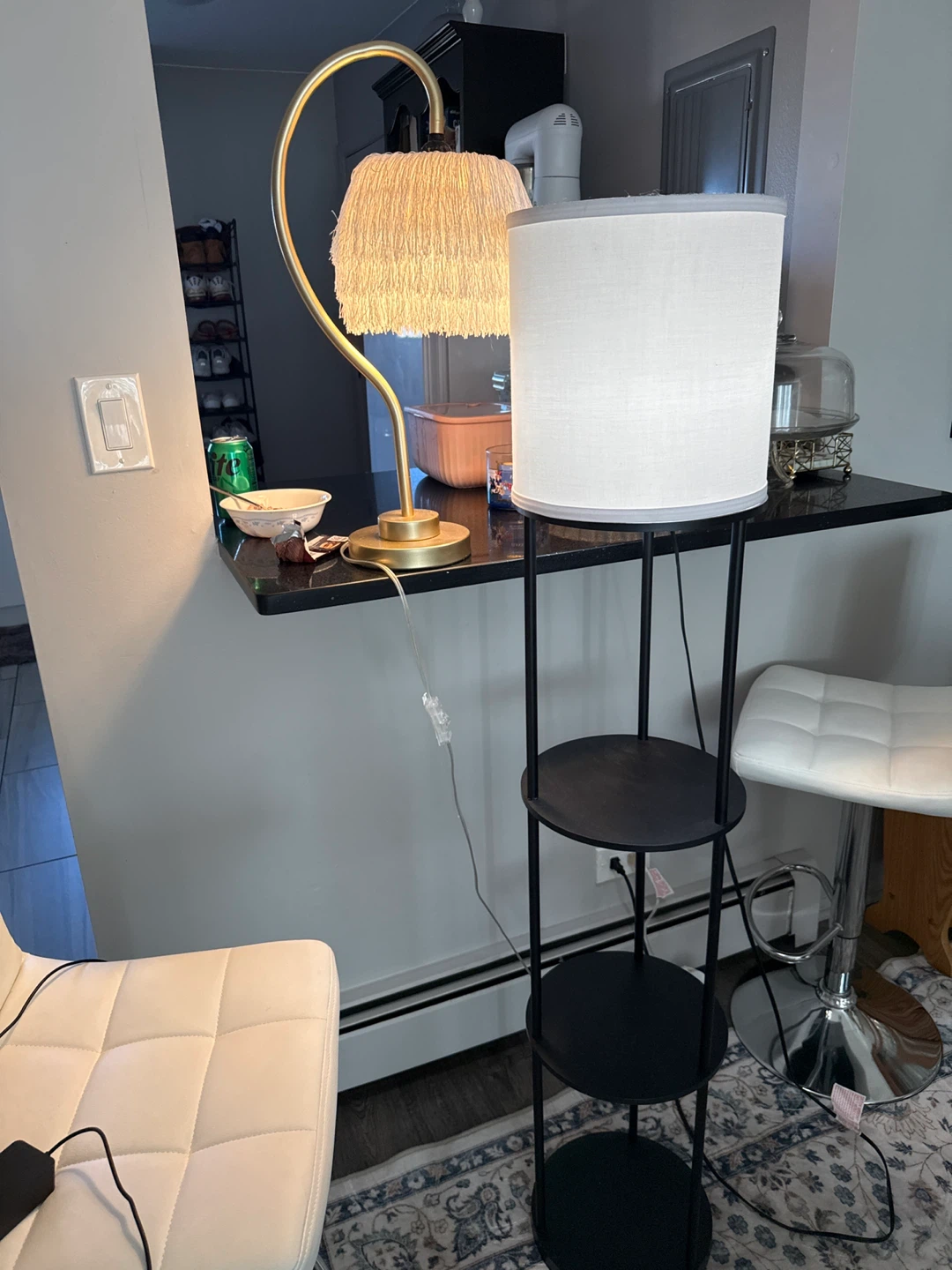 Floor Lamp with Shelves