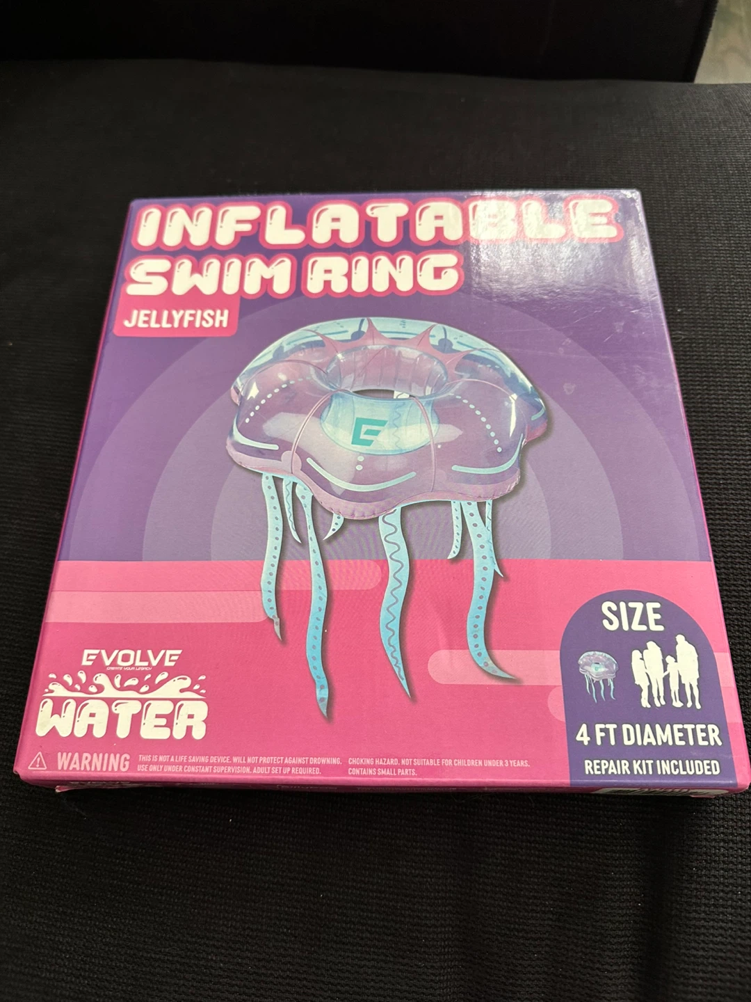 Brand new! Evolve Water Inflatable Jellyfish Swim Ring - 4 ft