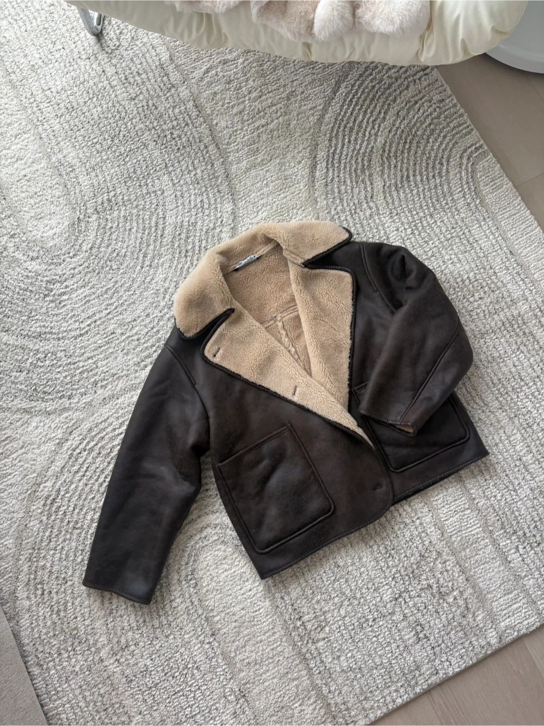 Zara Brown Faux Leather Jacket