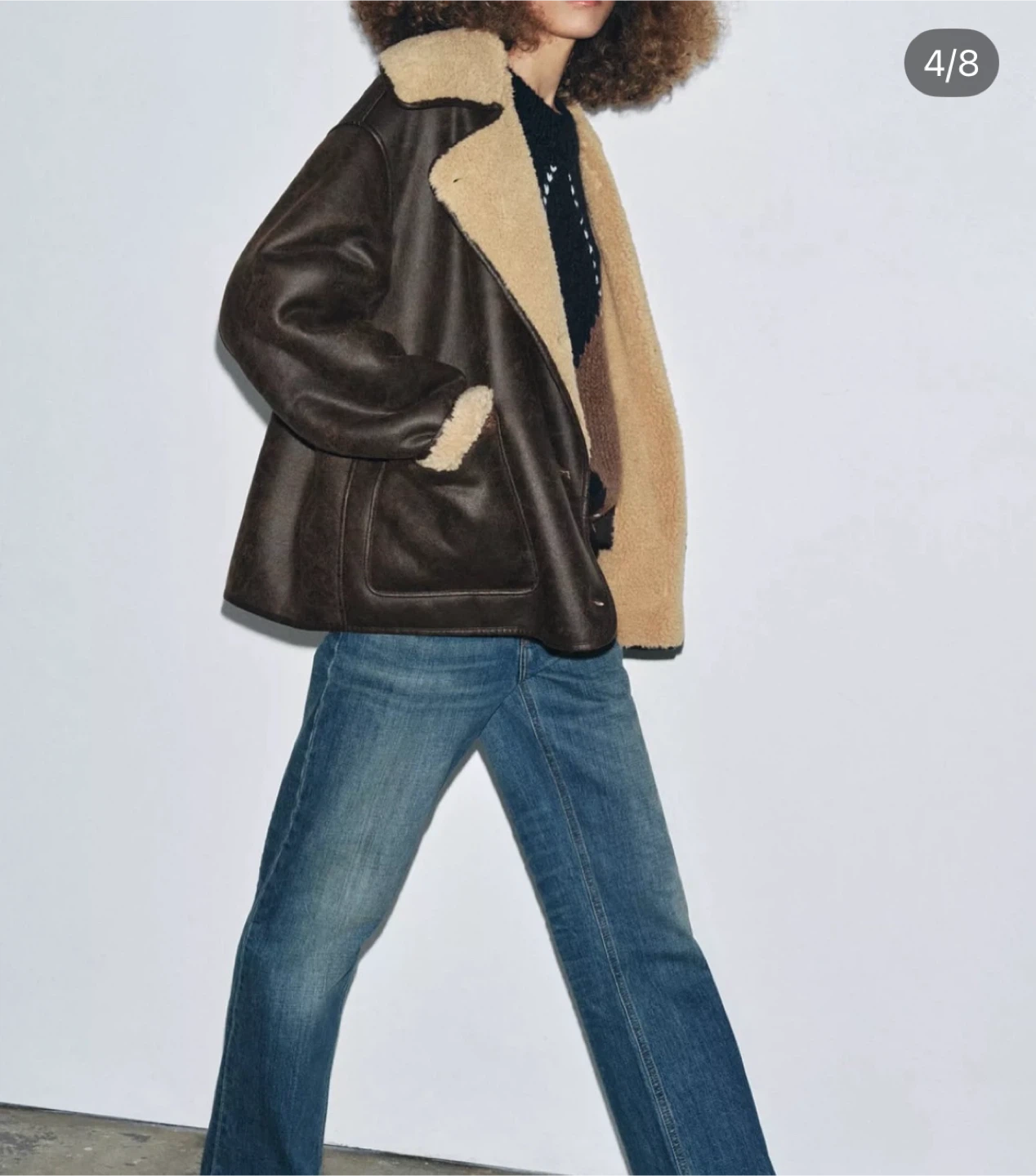 Zara Brown Faux Leather Jacket - photo 3