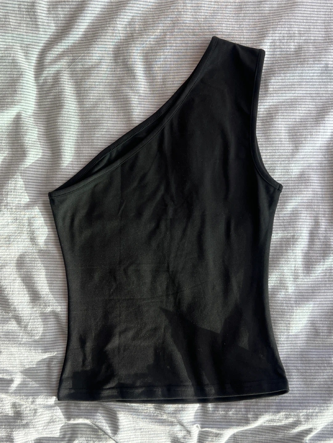 Black One-Shoulder Tank Top - photo 3
