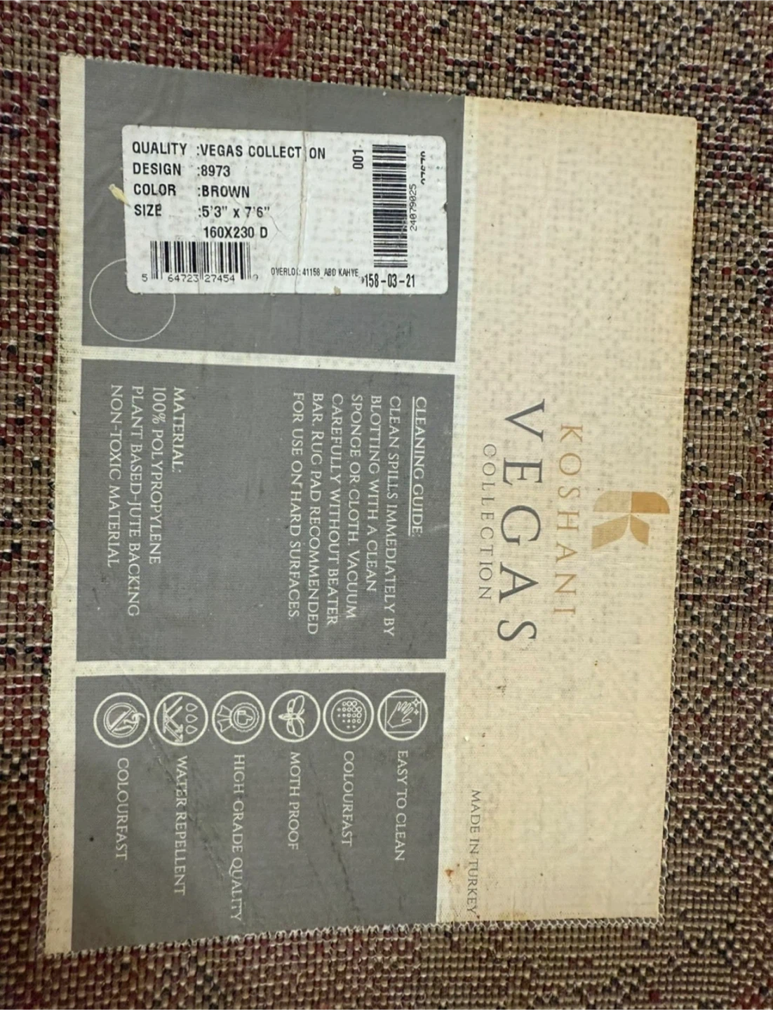Move Out Sell - Brown Rug 5'3" x 7'6" - photo 2