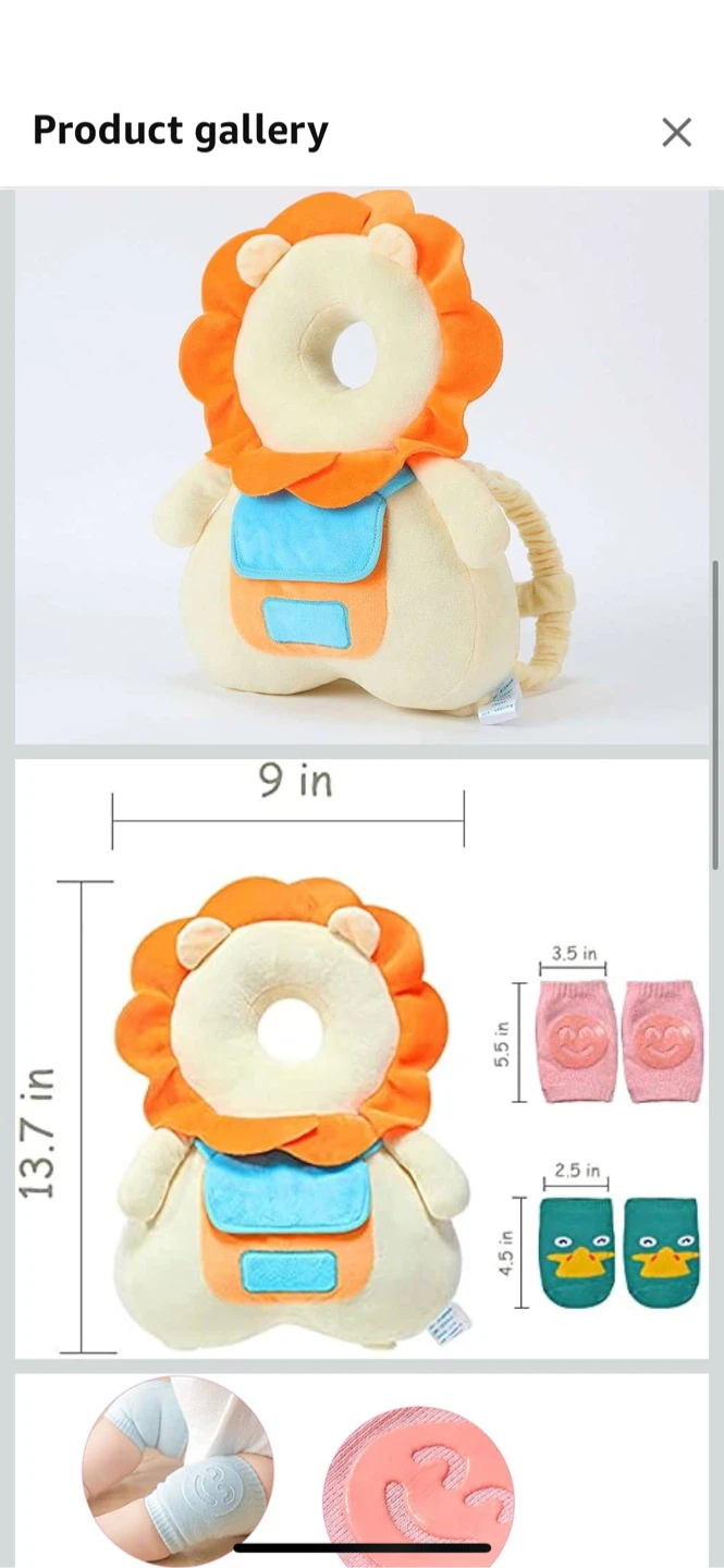 Baby Head Protector Backpack + Knee Pads - photo 2