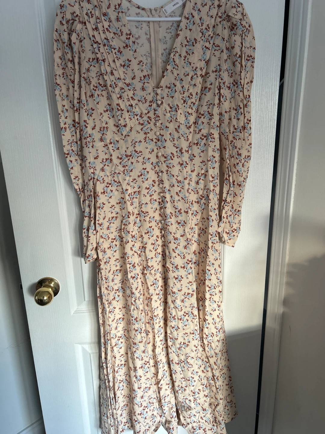 Mango Floral Print Midi Dress