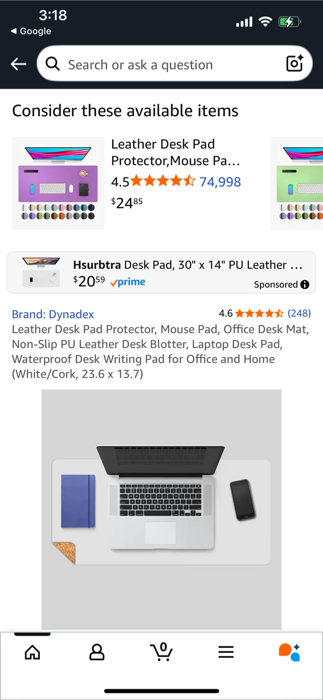 Dynadex White leather Desk Pad Protector, New - photo 5
