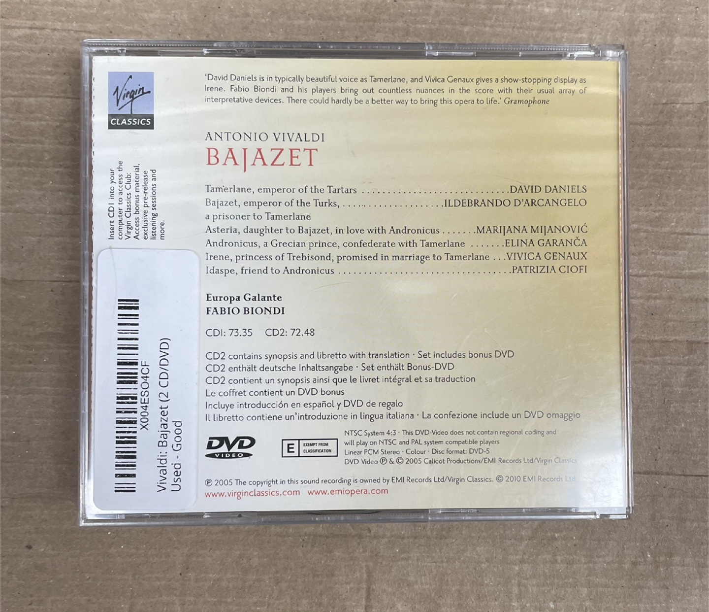 Vivaldi Bajazet 2CD + Bonus DVD - photo 2