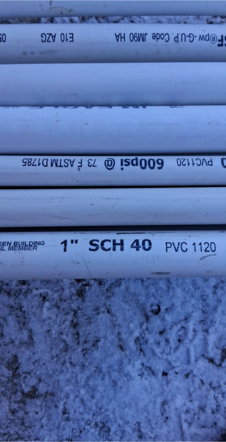 PVC 1120 Pipe - 1" and 1/2" Sizes