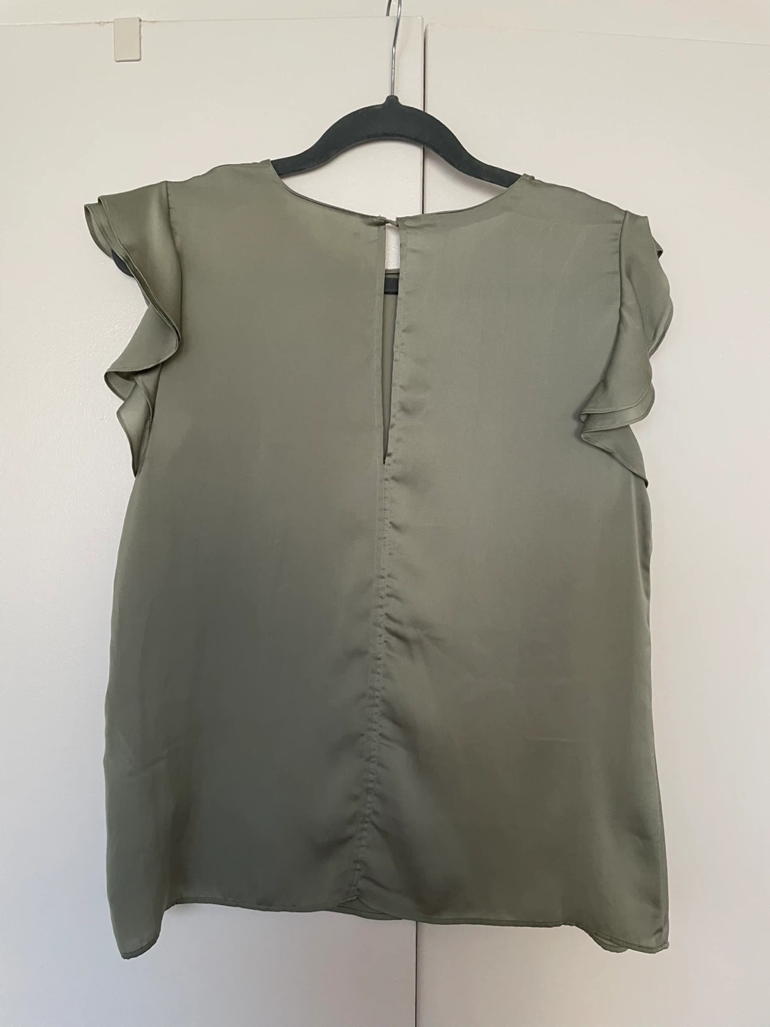 Zara Basic Olive Green Ruffle Sleeve Top - photo 2