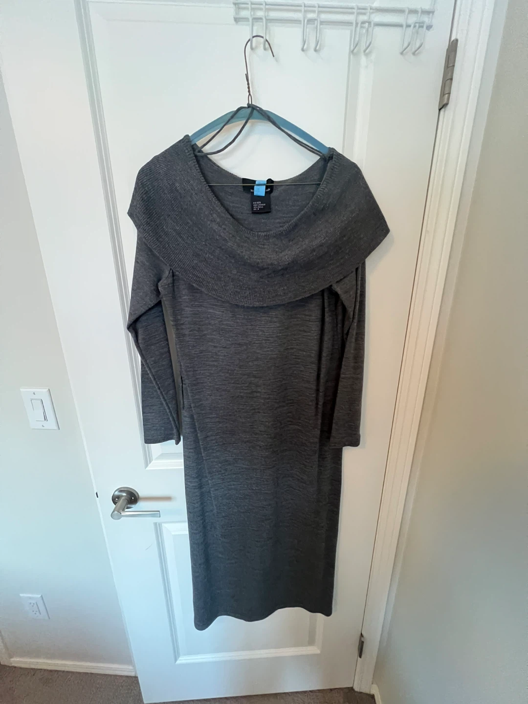 Grey Wool Dress, Size Medium women