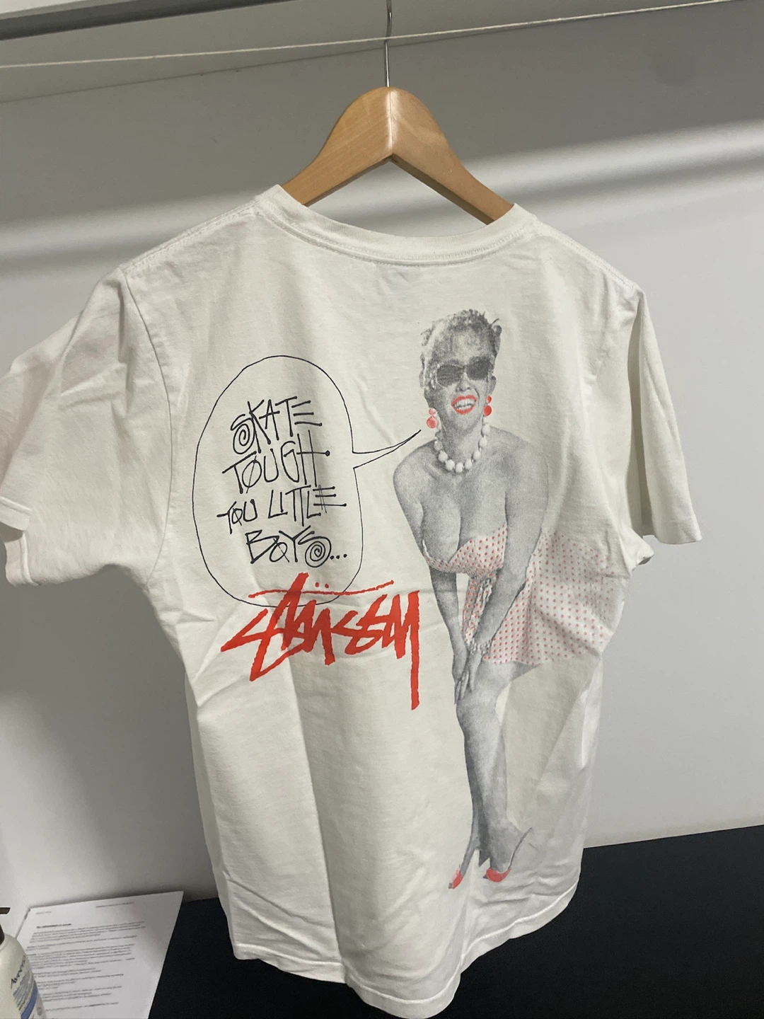 Stussy White T-Shirt, Size S