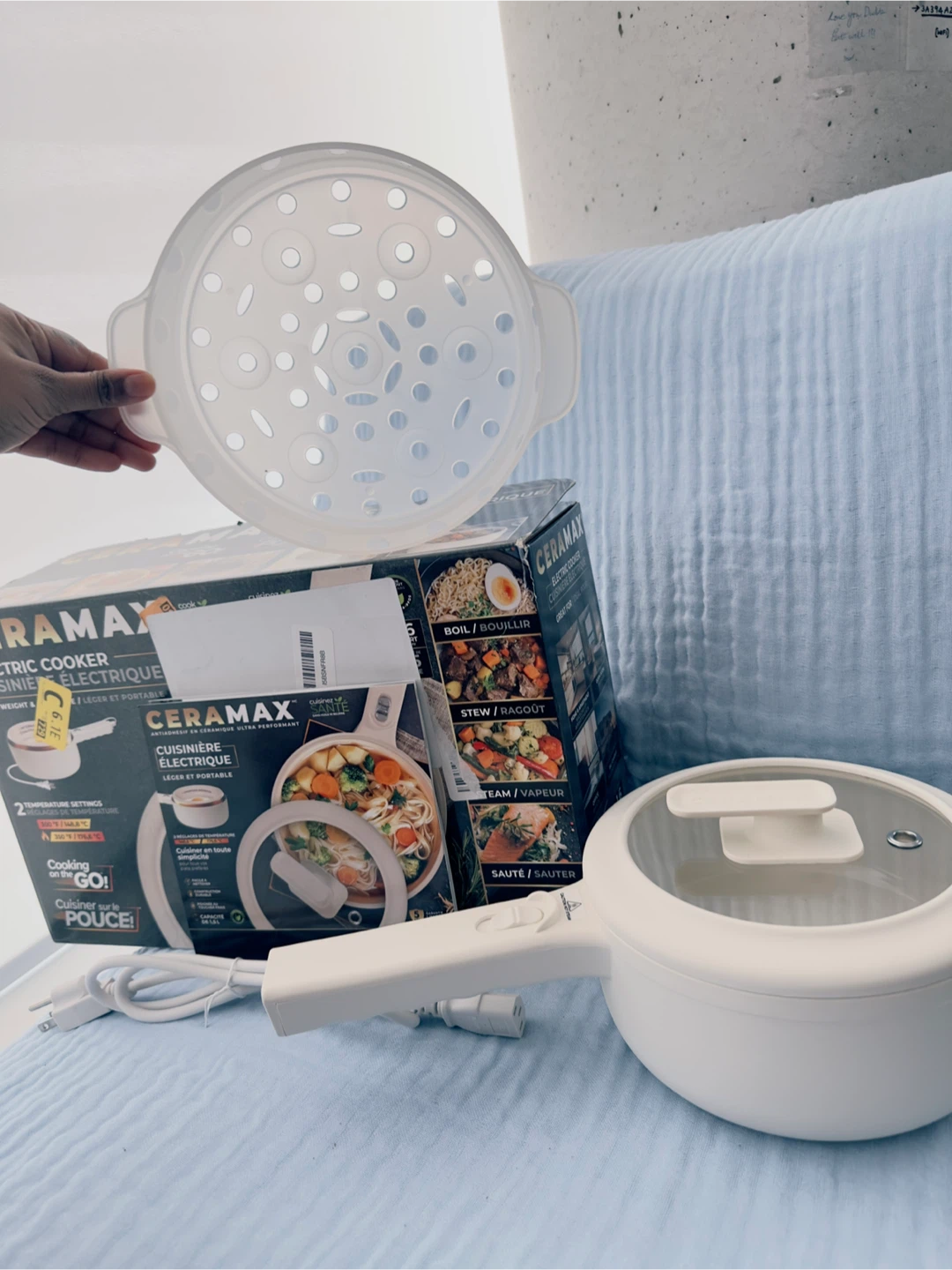 New Ceramax 1.5L Electric Hot Pot with Lid & Steamer - photo 4