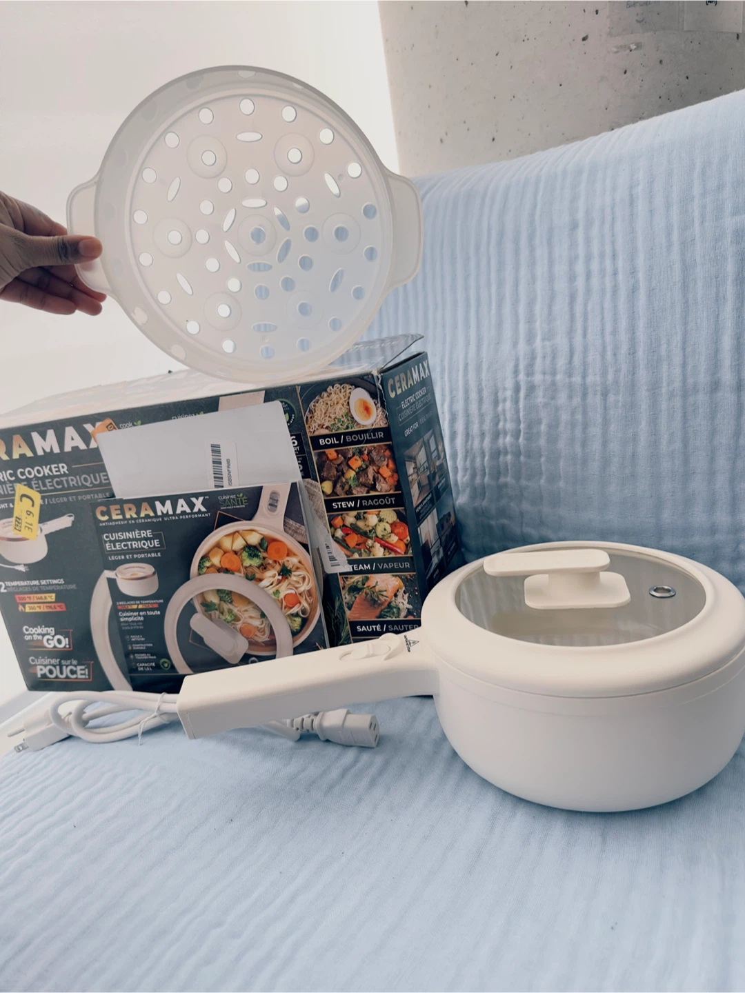 New Ceramax 1.5L Electric Hot Pot with Lid & Steamer - photo 2