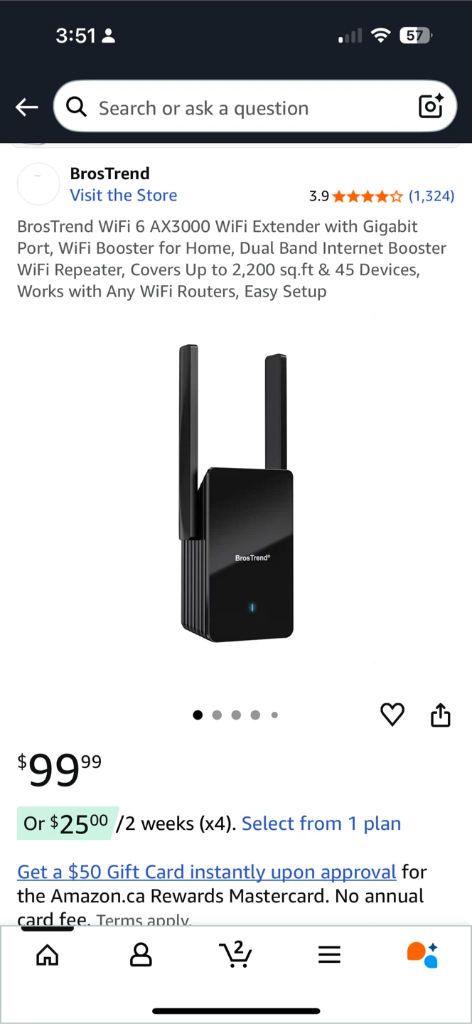 BrosTrend AX3000 WiFi 6 Range Extender - New in Box! - photo 2