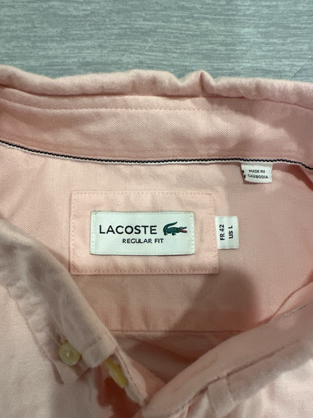 Lacoste Regular Fit Pink Button Down - Size L - photo 2