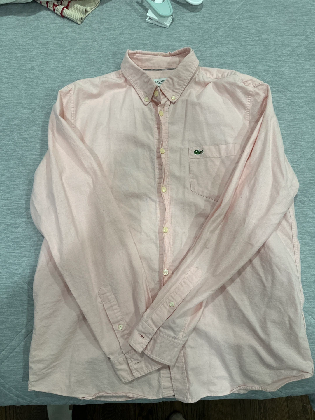 Lacoste Regular Fit Pink Button Down - Size L