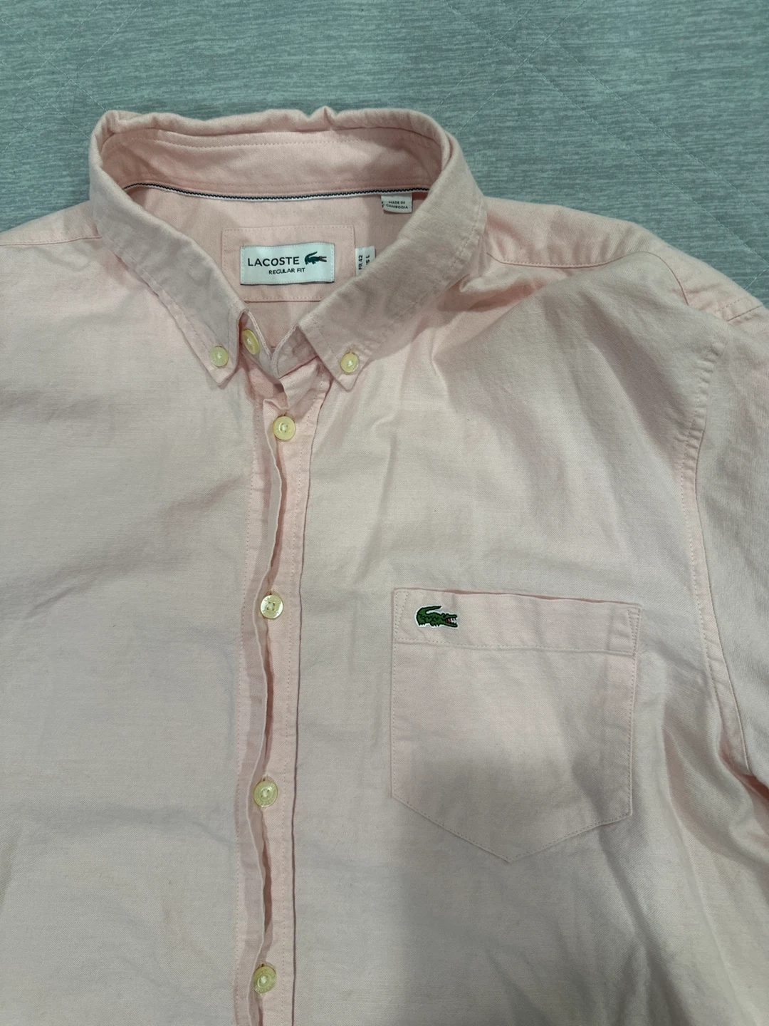 Lacoste Regular Fit Pink Button Down - Size L - photo 3