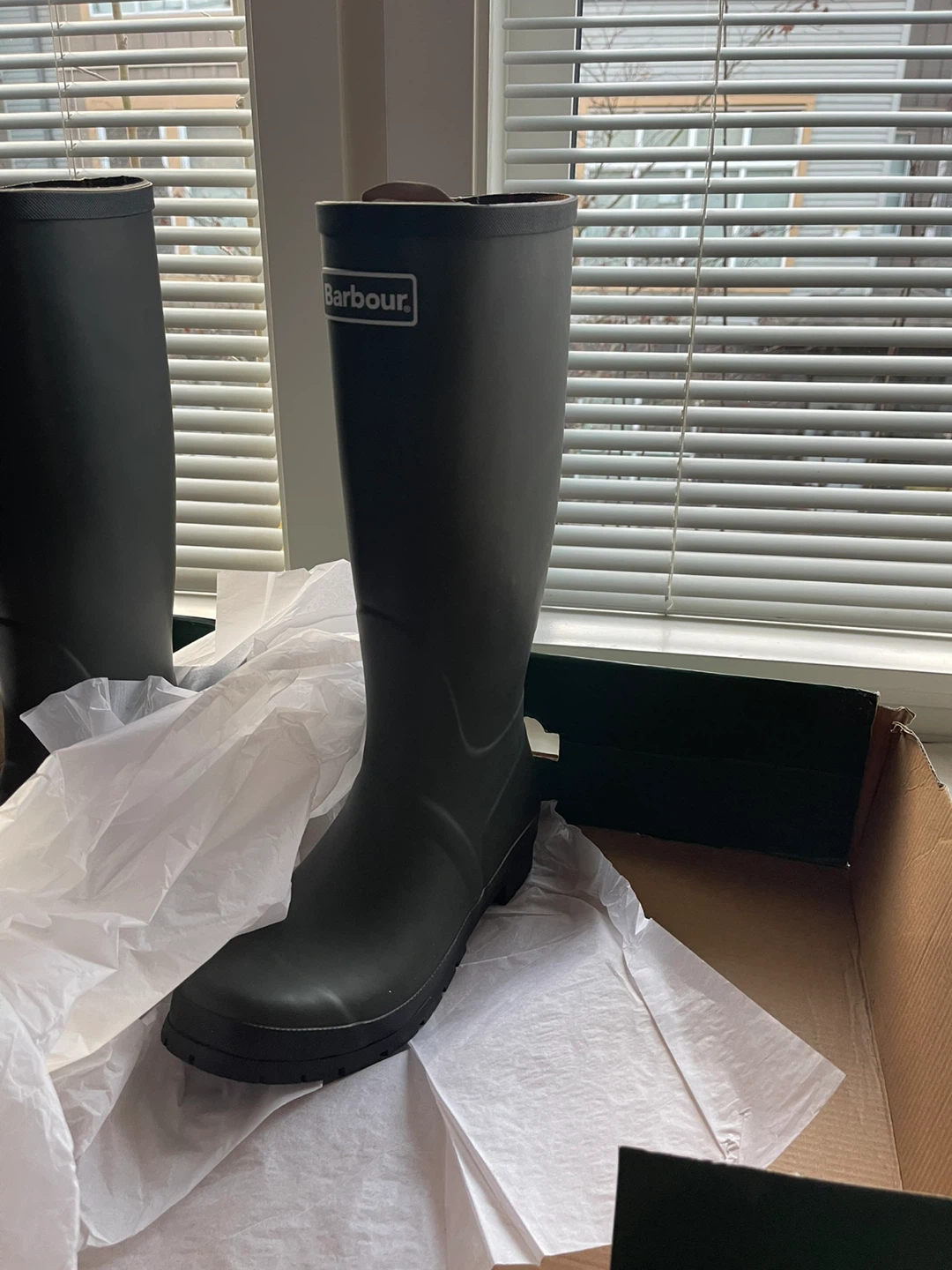 Barbour unisex Tempest Wellingtons, Size 10, Olive Green - photo 4