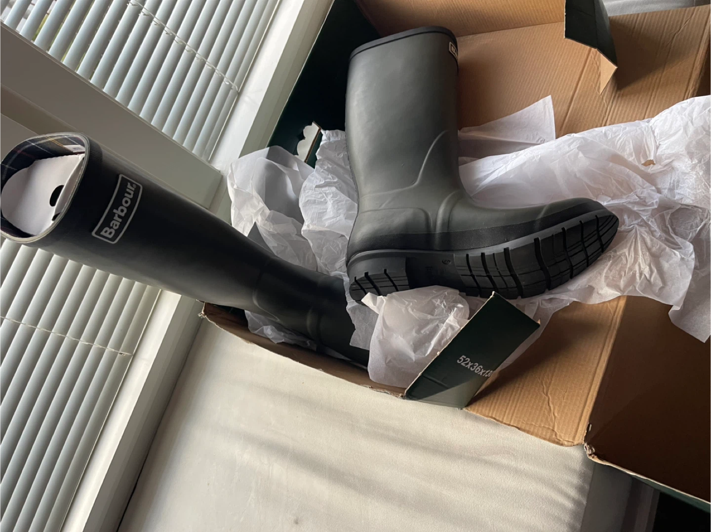 Barbour unisex Tempest Wellingtons, Size 10, Olive Green - photo 2