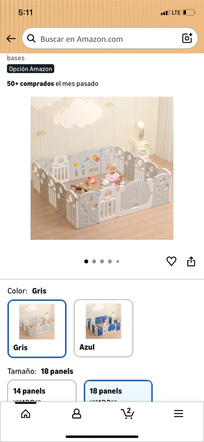 Gray Baby Playpen - 18 Panels - photo 2