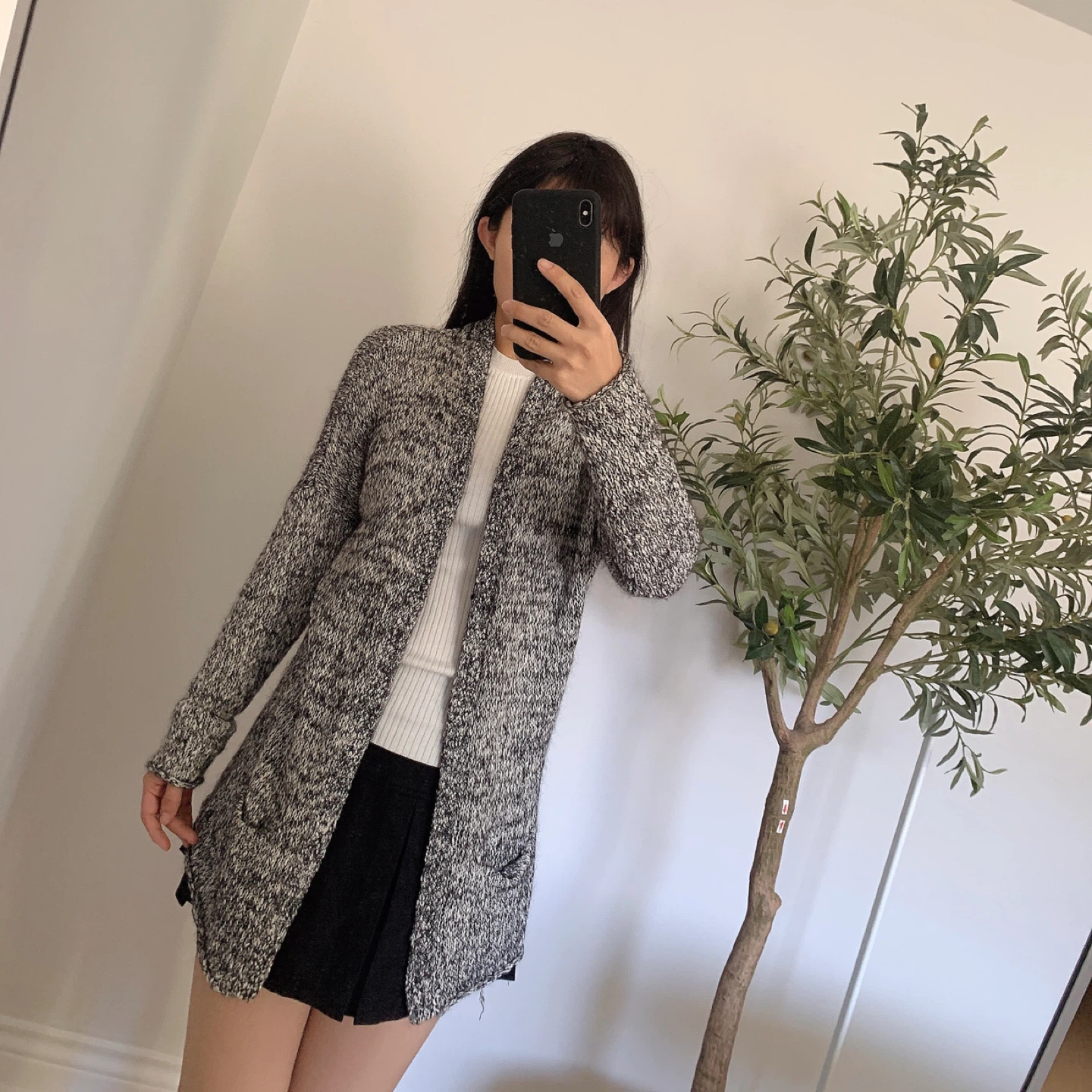 Aritzia Talula Grey Knit Open Cardigan – Slimming Fit, Size S - photo 5