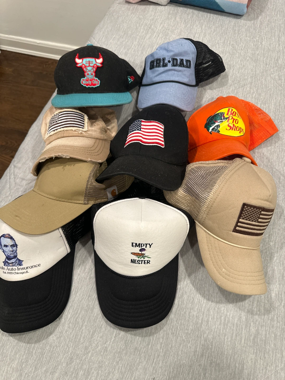 Assorted Baseball Caps - Chicago Bulls, Otto, Bass Pro