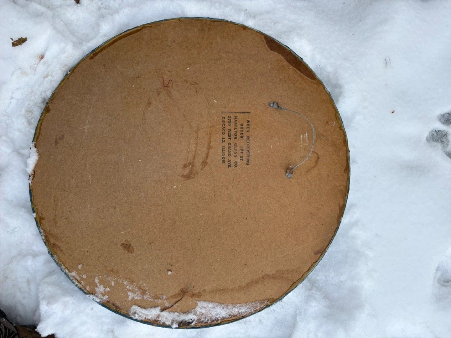 Round Blue Framed Mirror - photo 2