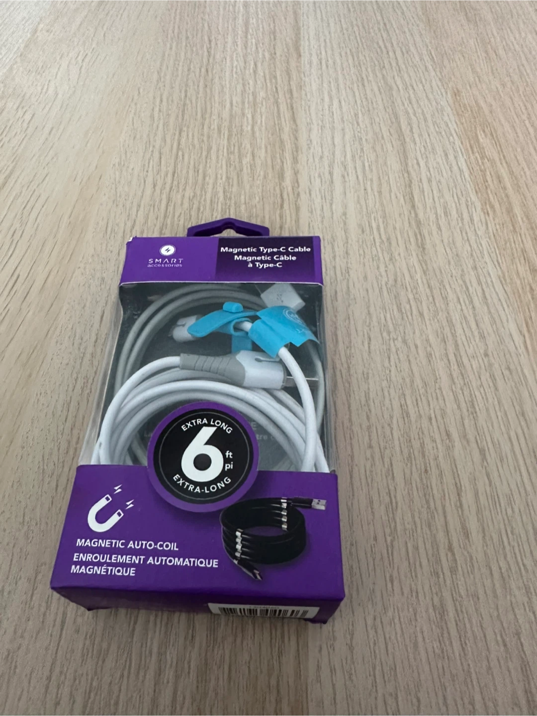 New Smart Magnetic Auto-Coil USB-C Cable 6ft