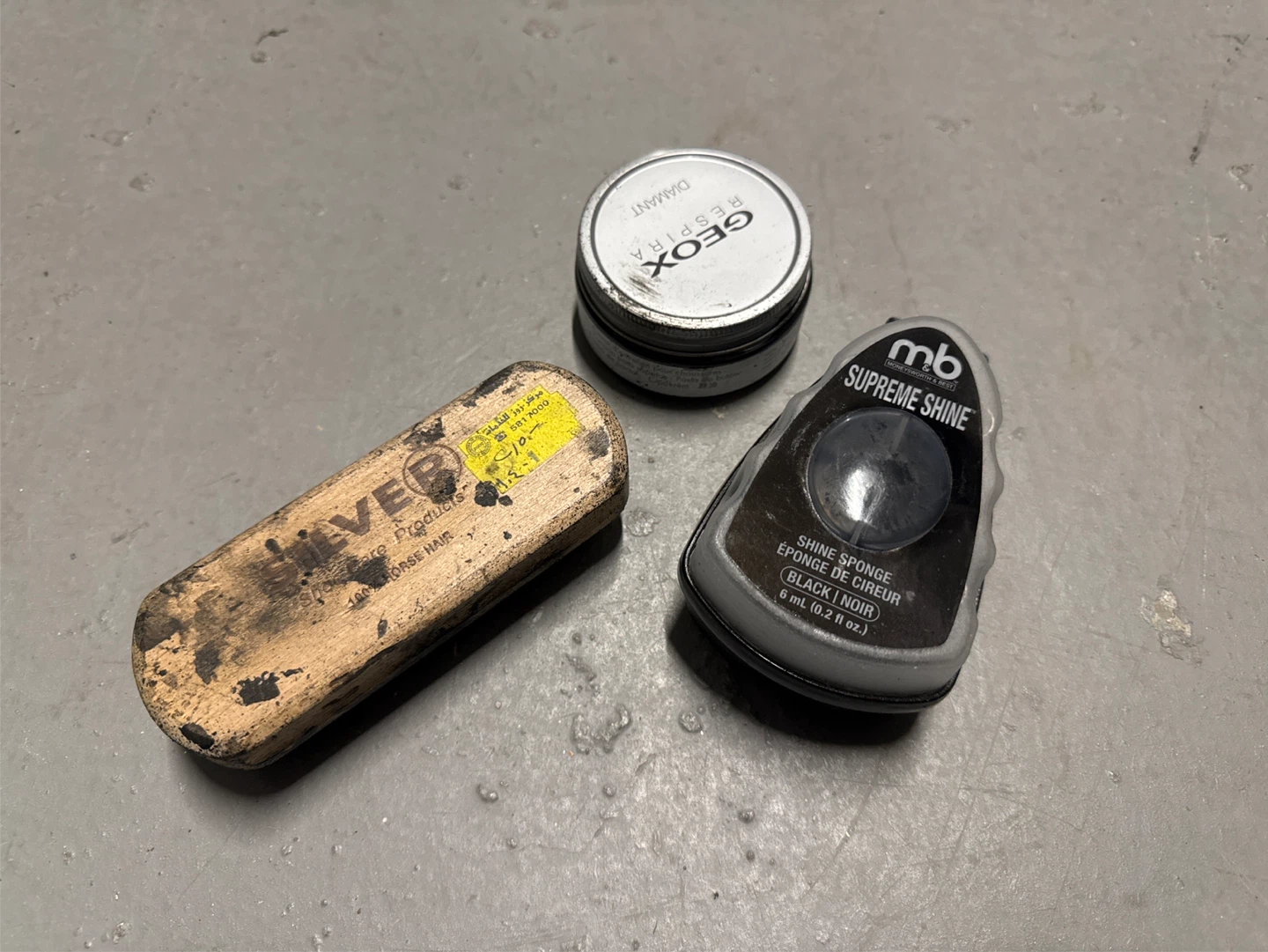 Shoe Shine Kit: Silver Brush, Geox Polish, Supreme Shine