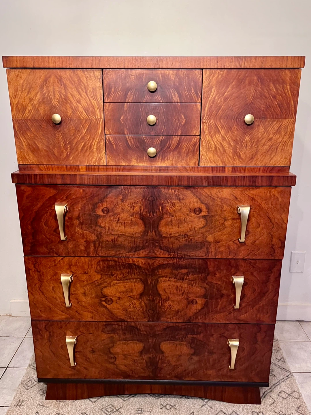 Restored Walnut MCM Artdeco Dresser