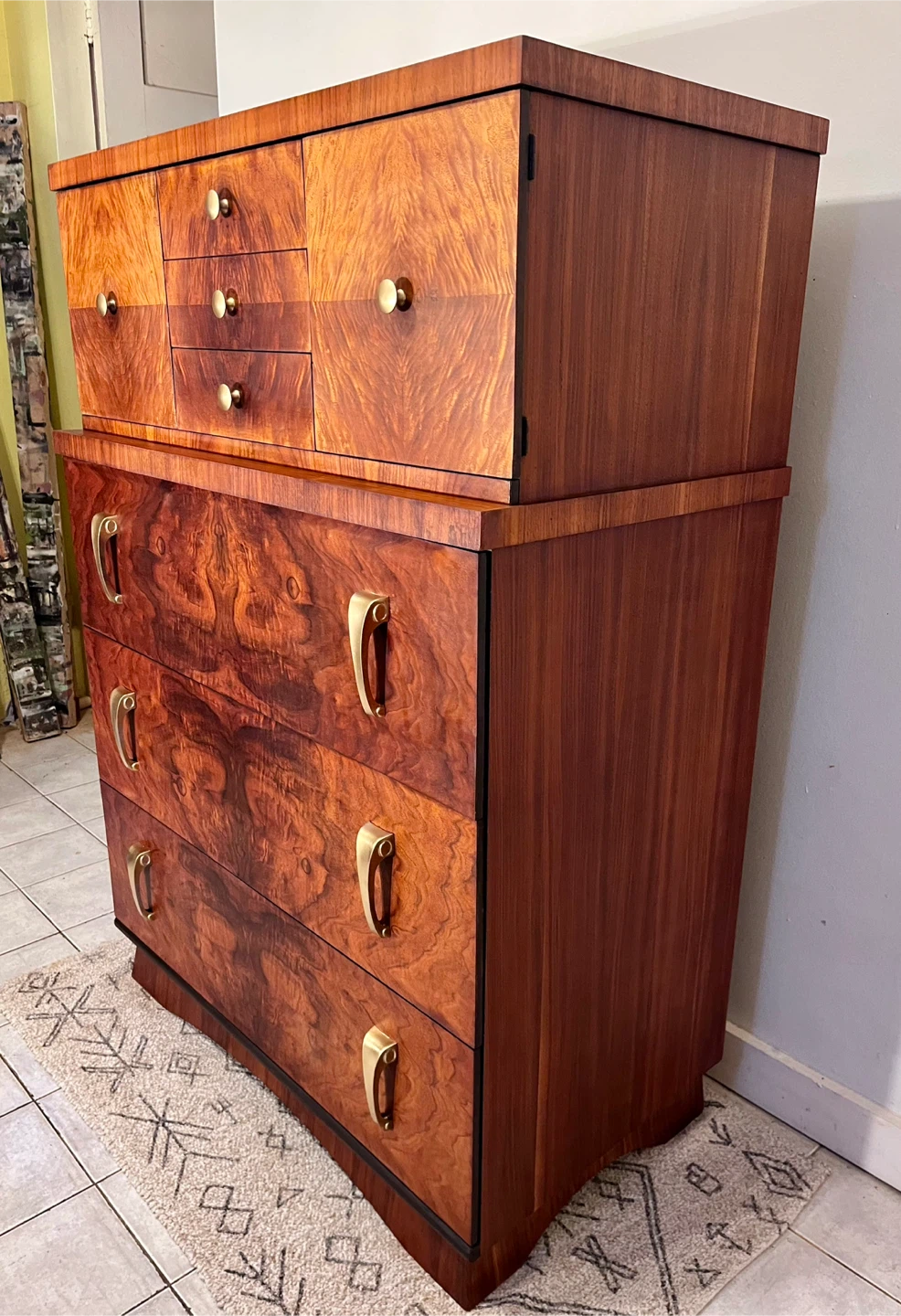 Restored Walnut MCM Artdeco Dresser - photo 2