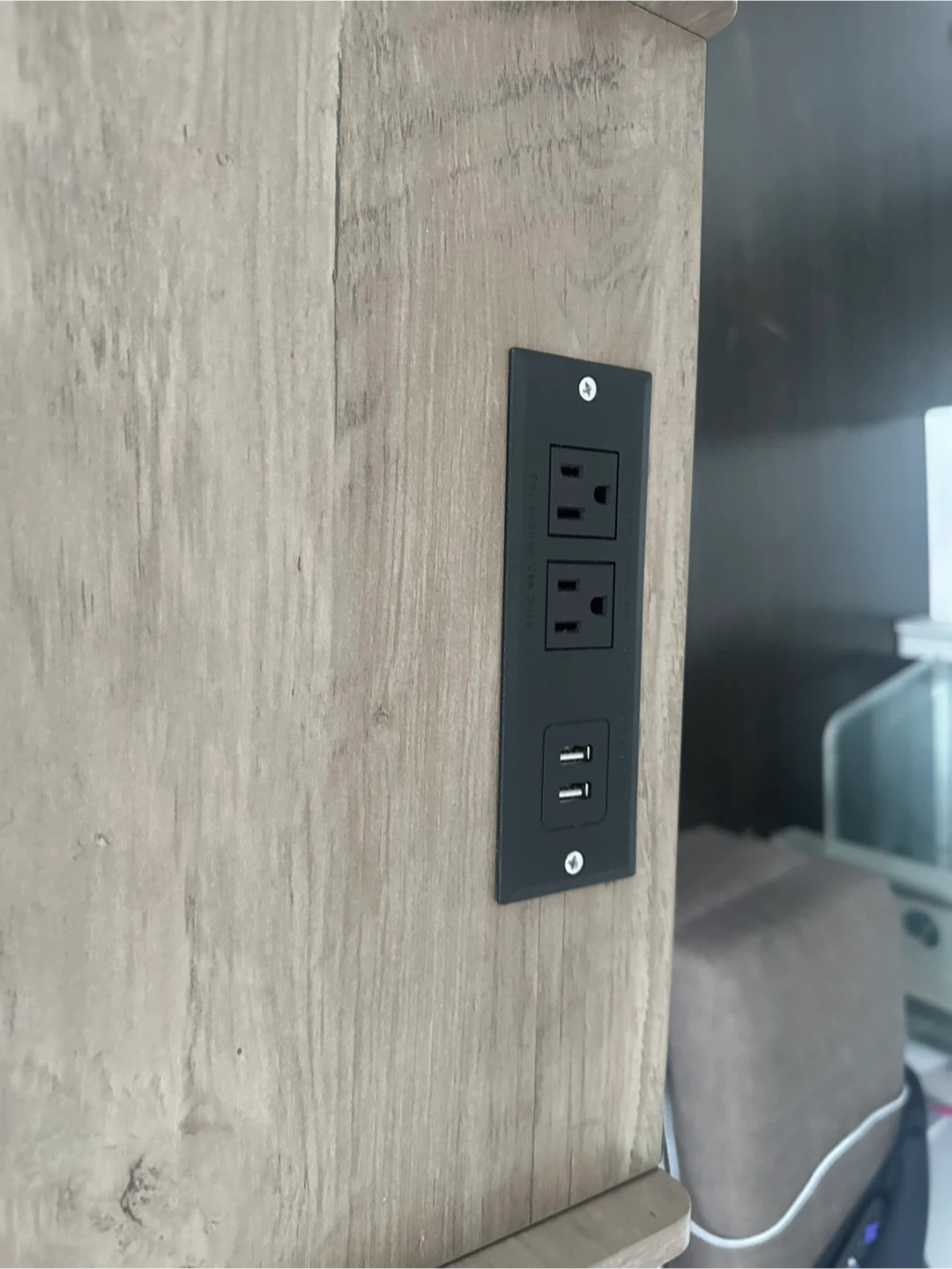 Wood Finish Nightstand with USB Ports - photo 4