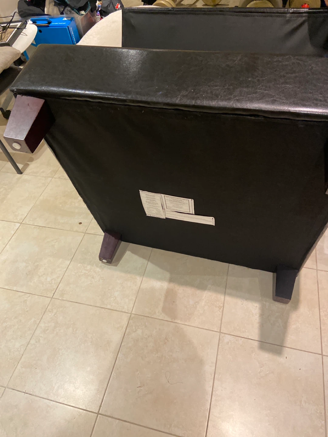 Black Leather Storage Ottoman 🏆 - photo 5