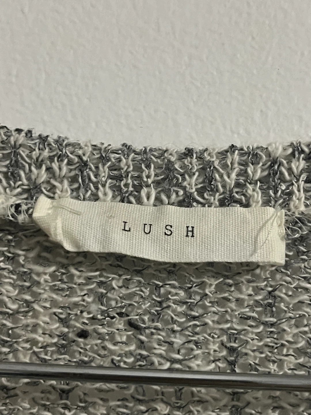 Grey Knit Sweater w Lace Details - photo 4