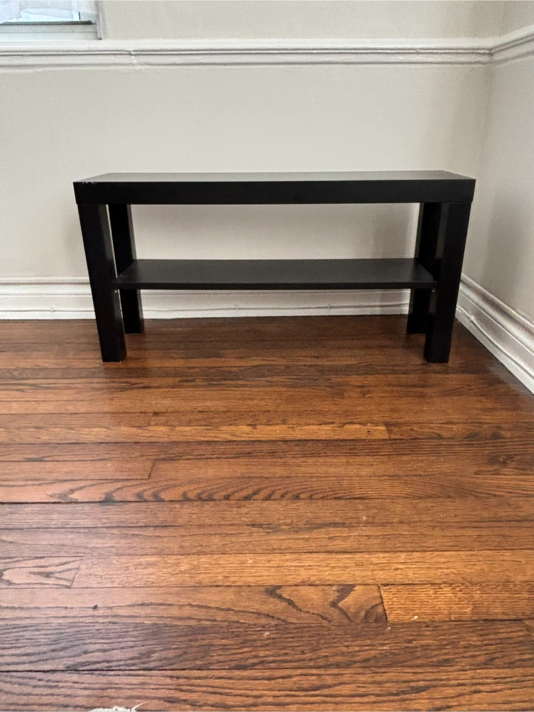 Black Entryway Bench with Shelf