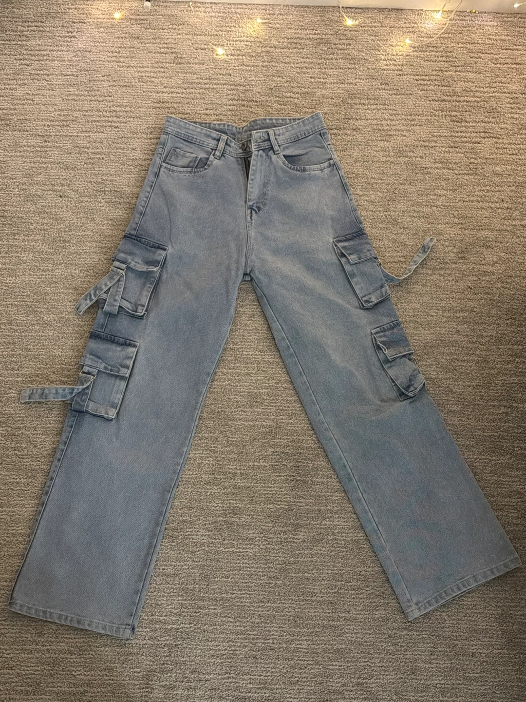 Light Blue Denim Cargo Pants