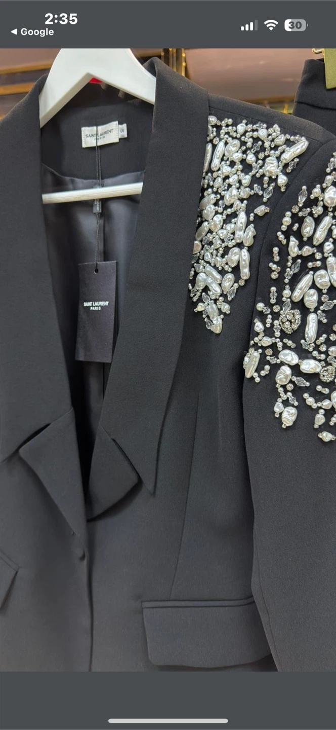 Saint Laurent Embellished Blazer, Size S