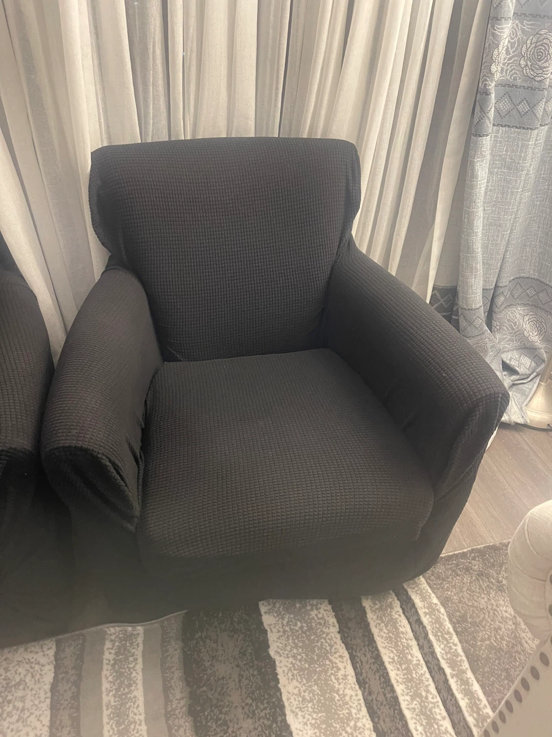 Armchairs - Pair of Black Chair Covers Included
